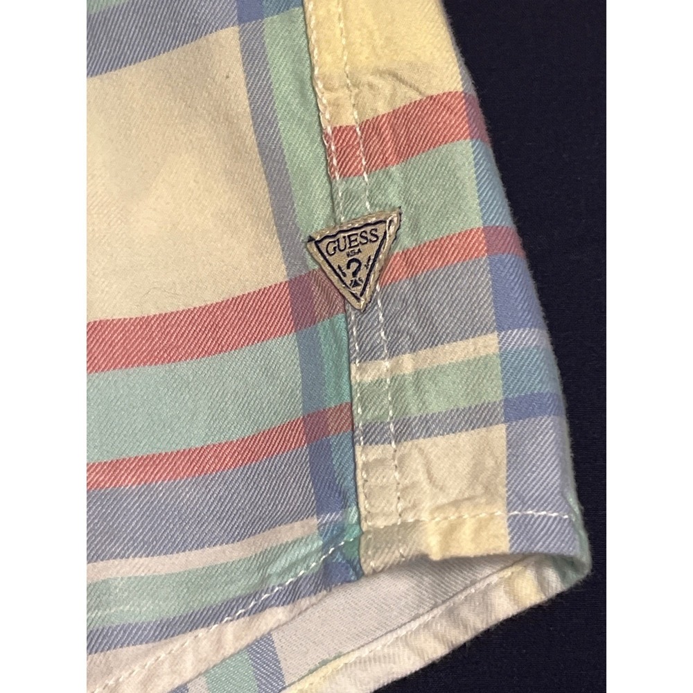 Guess Los Angeles 1981 Men's Button Down Plaid Shirt Easter Slim Fit Size XL - Picture 6 of 11